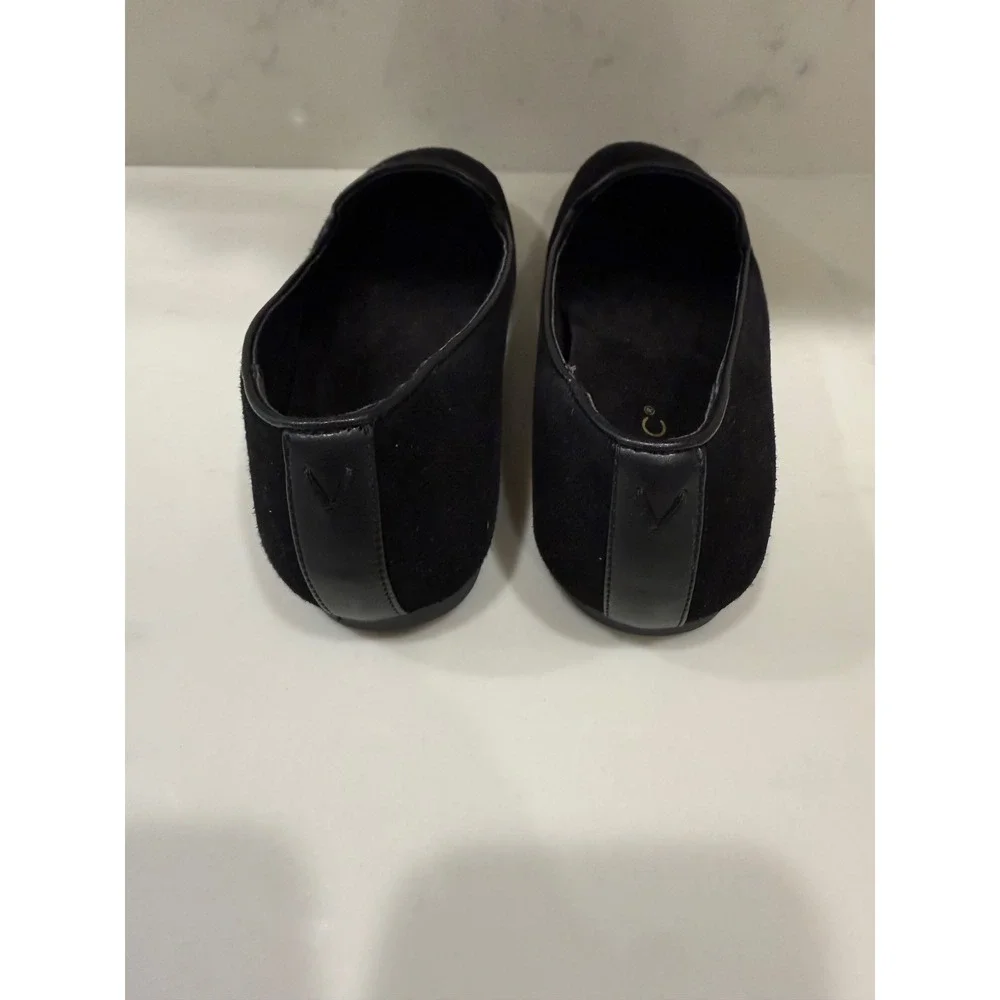 Vionic Womens Black Suede Loafers Orthotic Slip On Flats Size 6.5